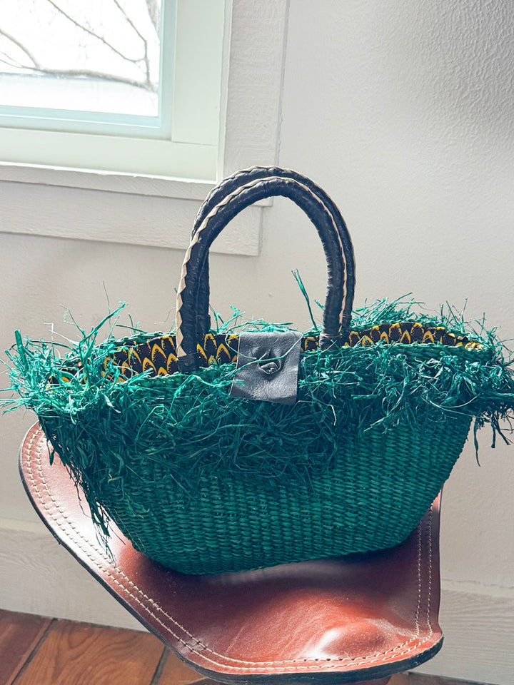 Fringe Woven Straw Handbag - PG112243